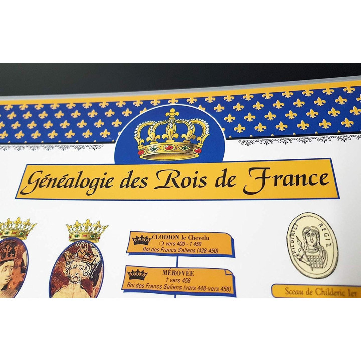 Plastified Poster of the Genealogical Tree of the Kings of France - 5