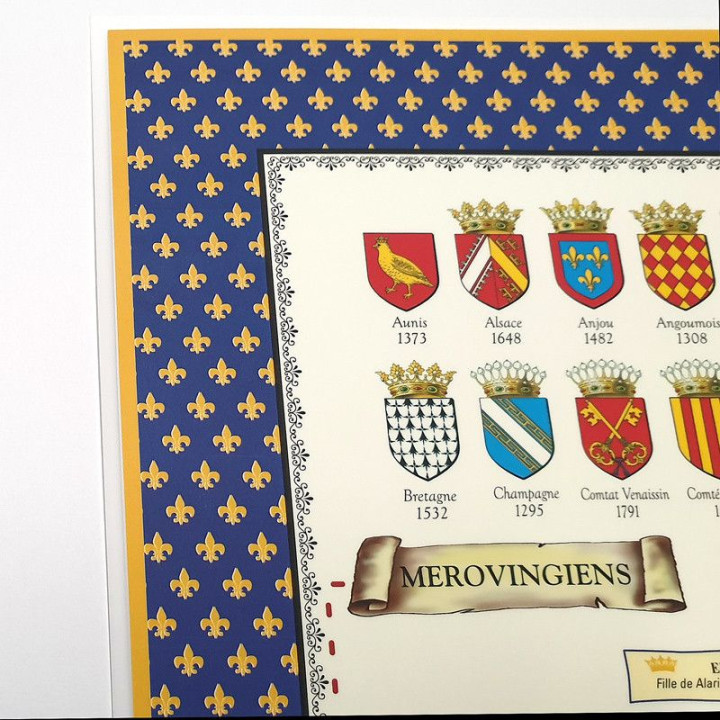 Plastified Poster of the Genealogical Tree of the Kings of France - 2